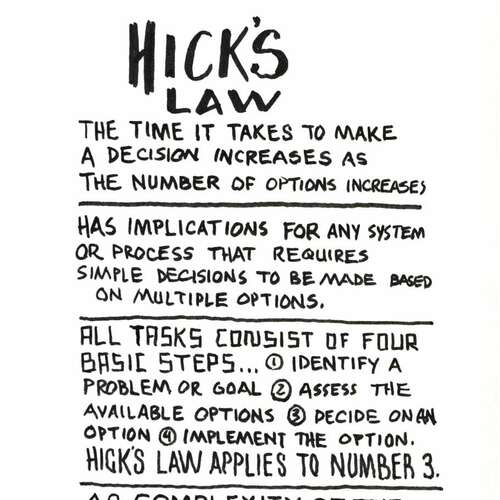 Universal Principles of Design: Hicks Law