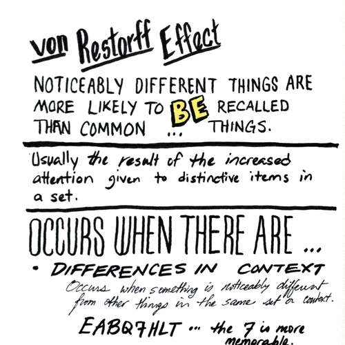 Universal Principles of Design: vonRestorff Effect