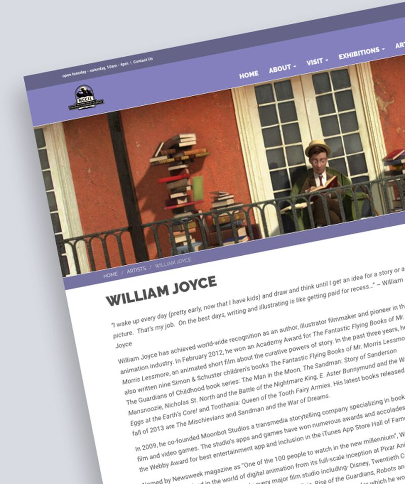 A preview of the National Center for Children's Illustrated Literature website.